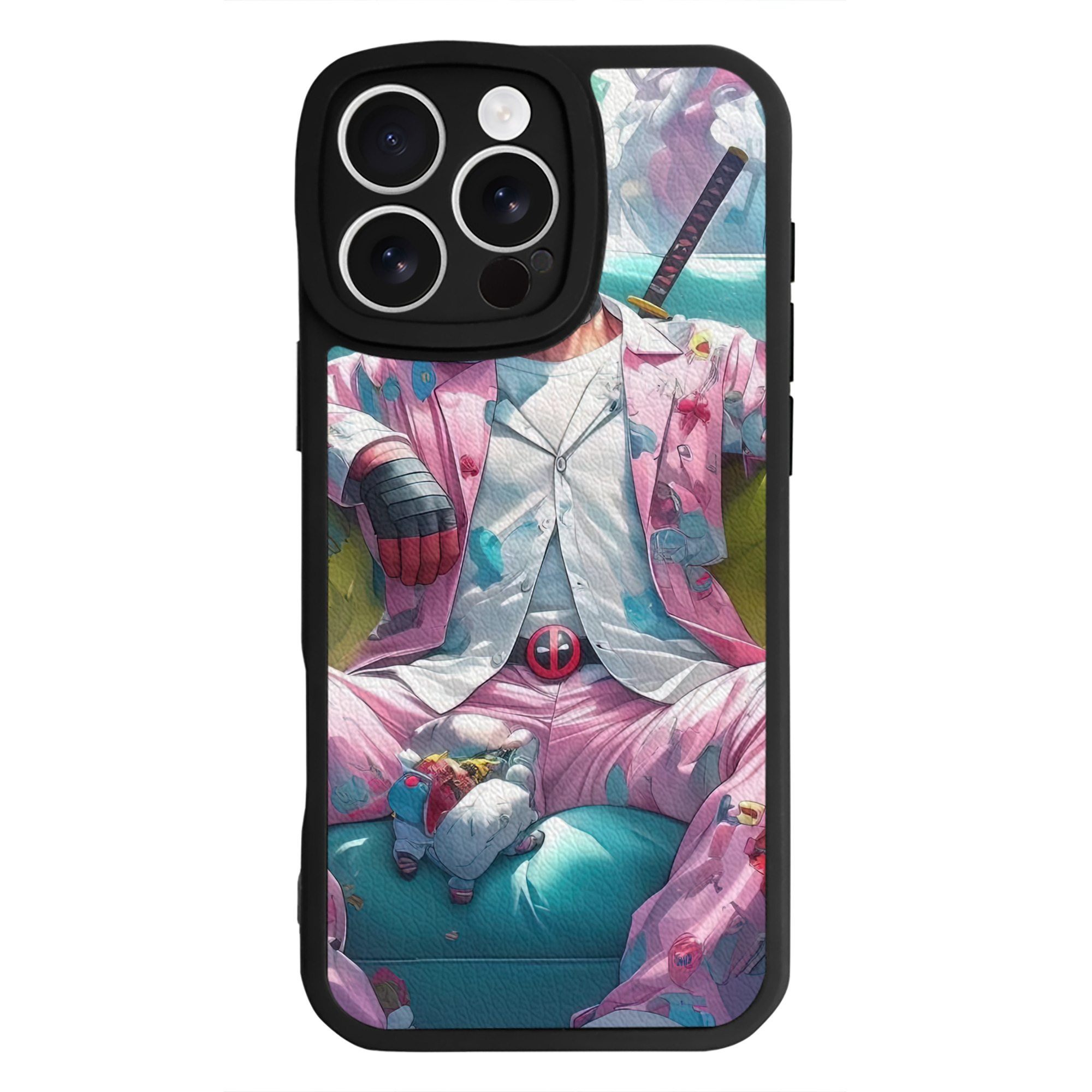 （画像用） Deadpool デッドプール 【iPhone 16シリーズ対応】シリコンスマホケース（レザー調） 材質：シリコン